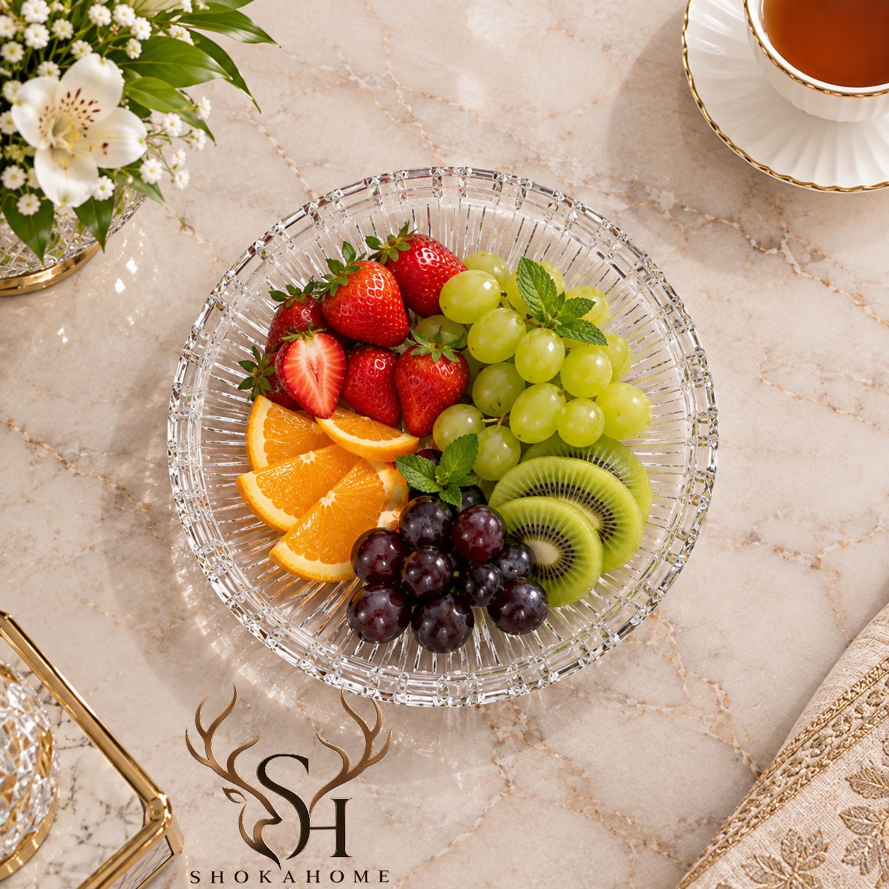 پیش دستی میوه خوری ظروف سرو و پذیرایی سرویس کریستال عروس پیش دستی پیانو