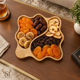 اردوخوری دو خانه چوبی شوکا از جنس چوب رابروود با طراحی موجدار و رنگ طبیعی چوب